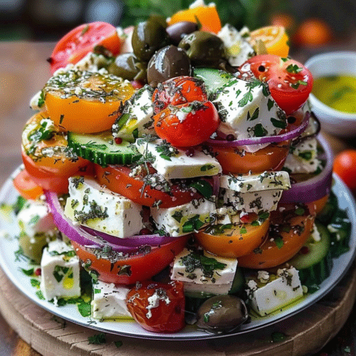 Greek Feta Salad Tower