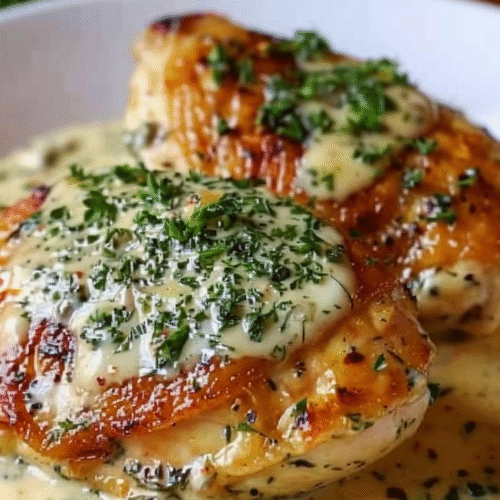 Chicken in Boursin Sauce with Garlic and Fine Herbs Recipe