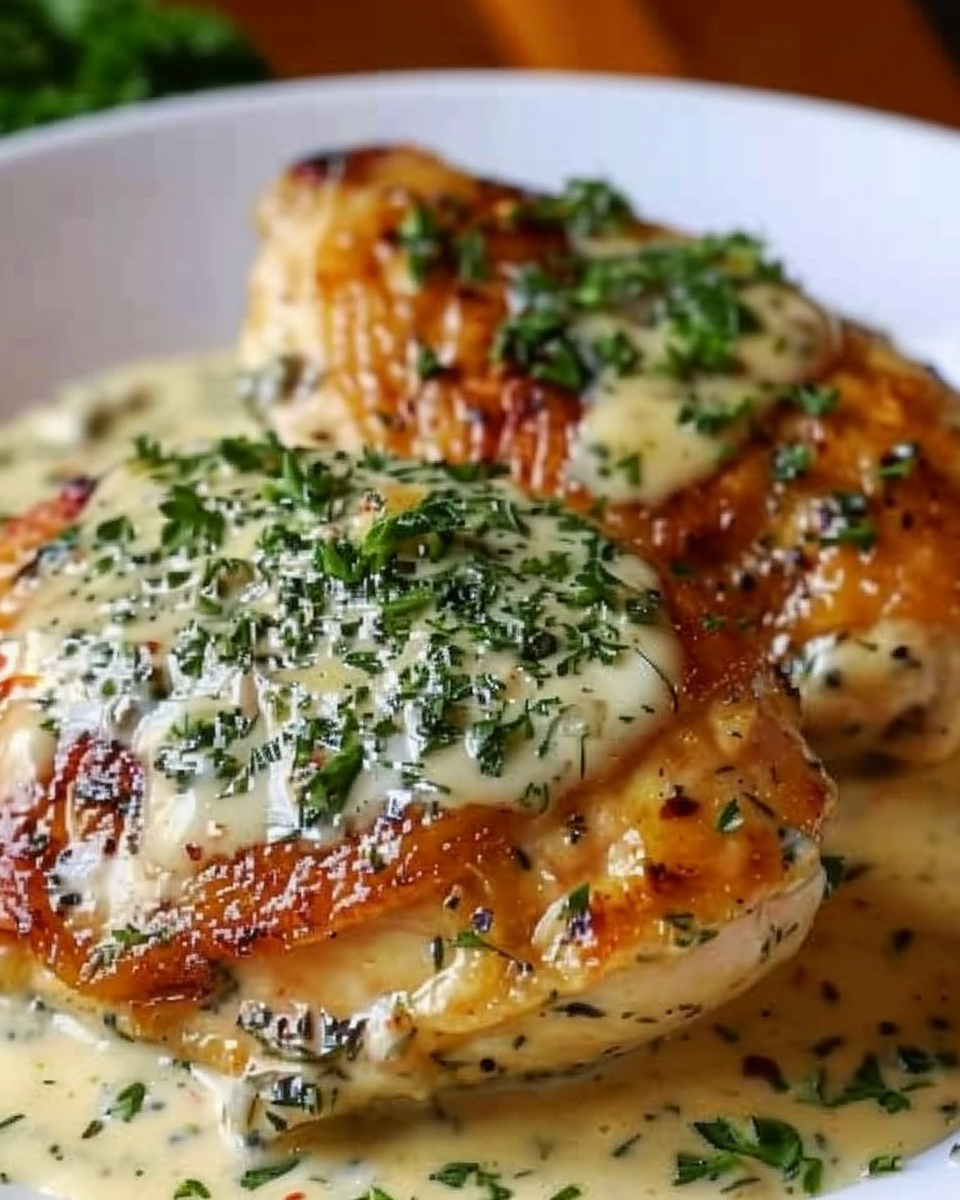 Chicken in Boursin Sauce with Garlic and Fine Herbs Recipe