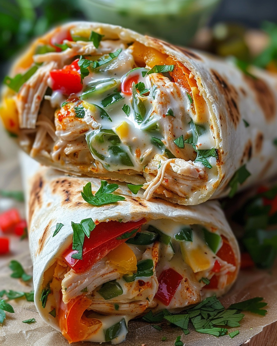 Chicken Bell Pepper Ranch Burritos Recipe