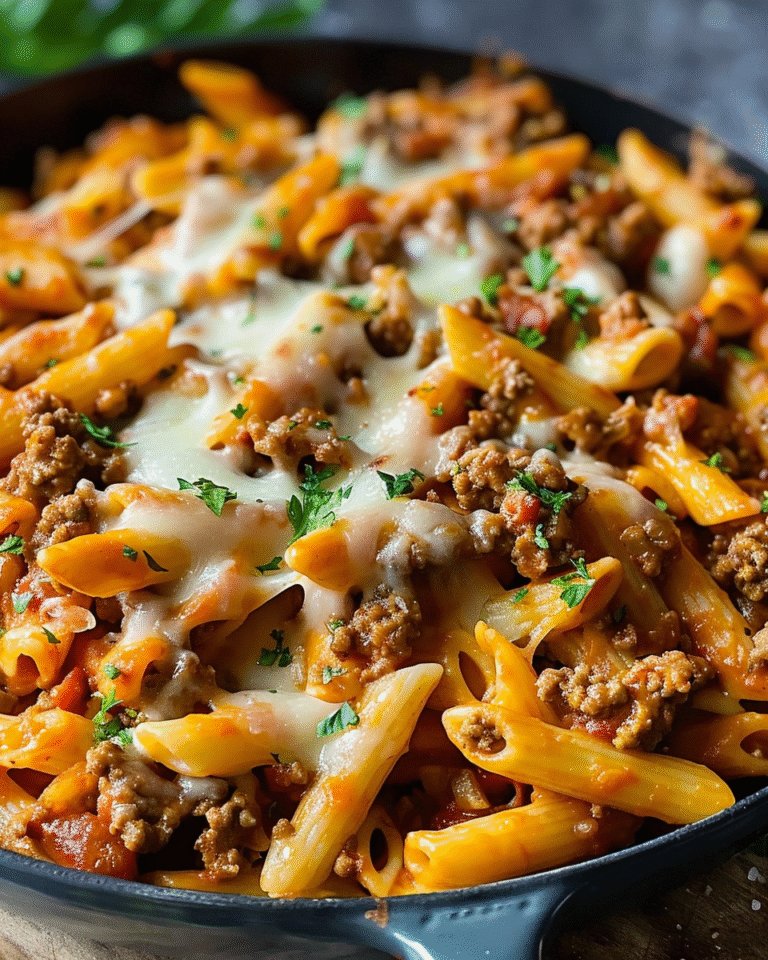 One-Pot Cheesy Beef Pasta