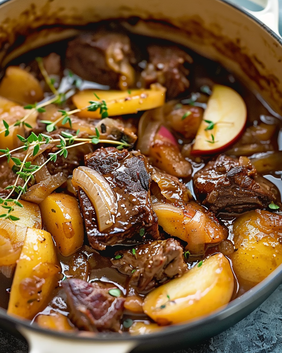Beef with Apples and Onions 