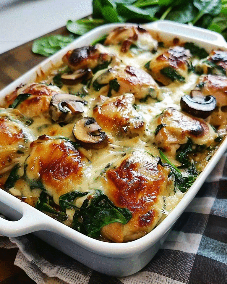 Chicken Spinach and Mushroom Low Carb Oven Dish