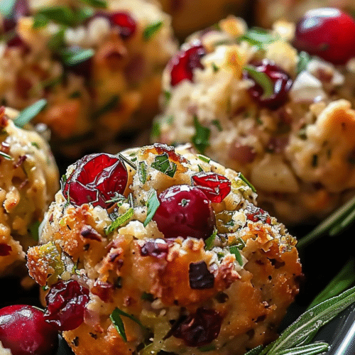 cranberry turkey stuffing balls