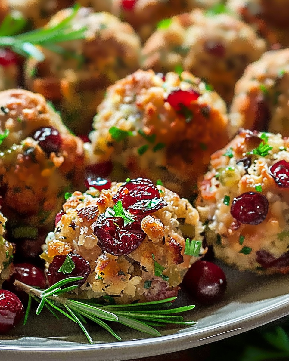 Cranberry Turkey Stuffing Balls