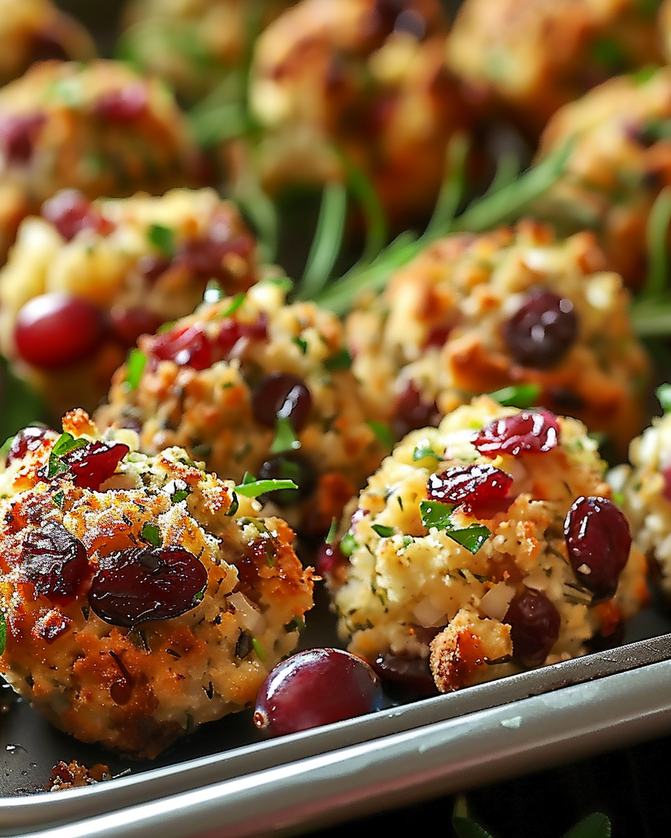 Cranberry Turkey Stuffing Balls Recipe