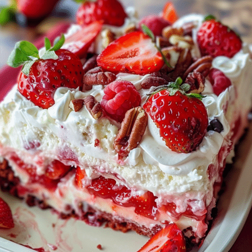 Strawberry Earthquake Cake