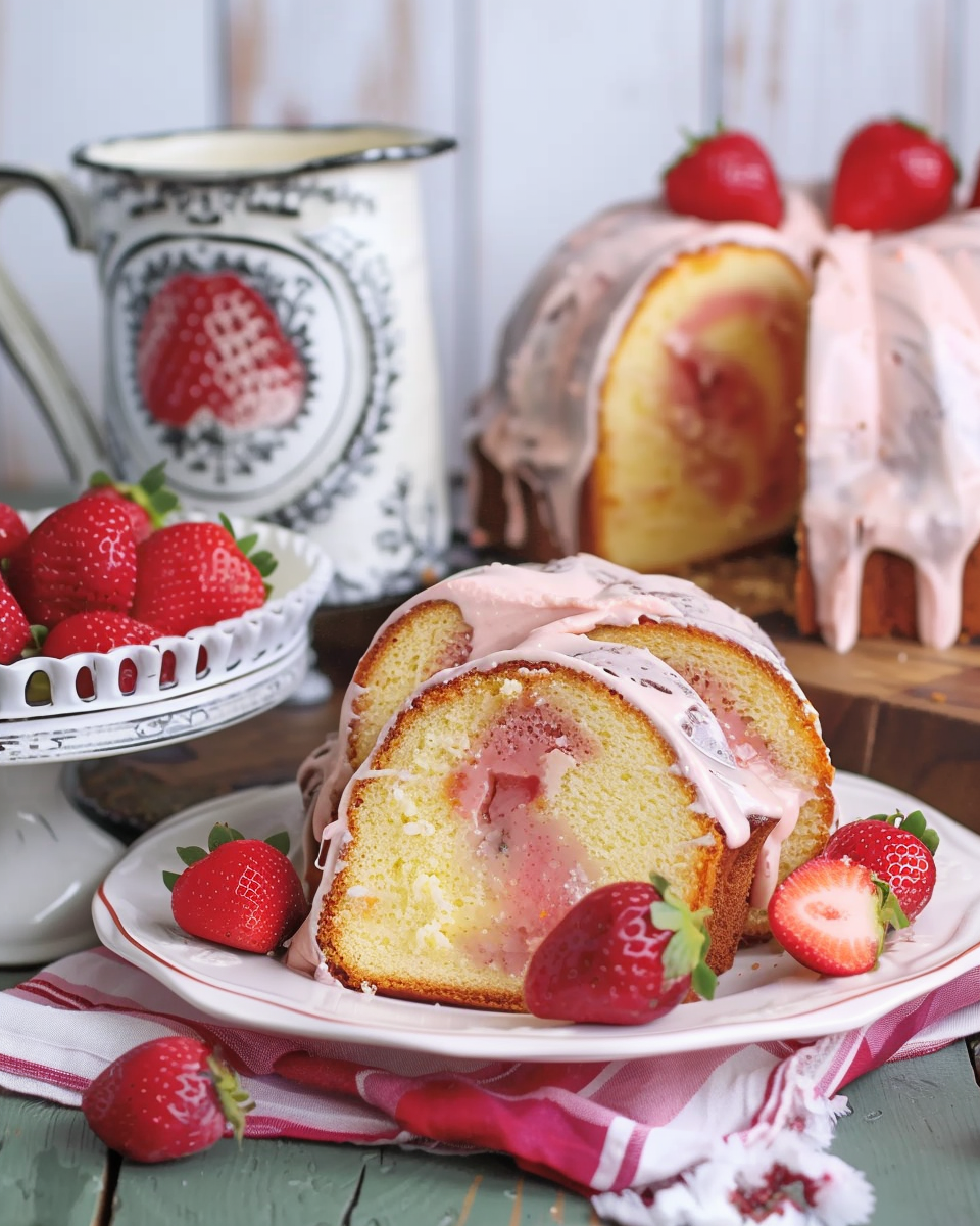 Strawberry Cream Cheese Cake with Cake Mix Recipe