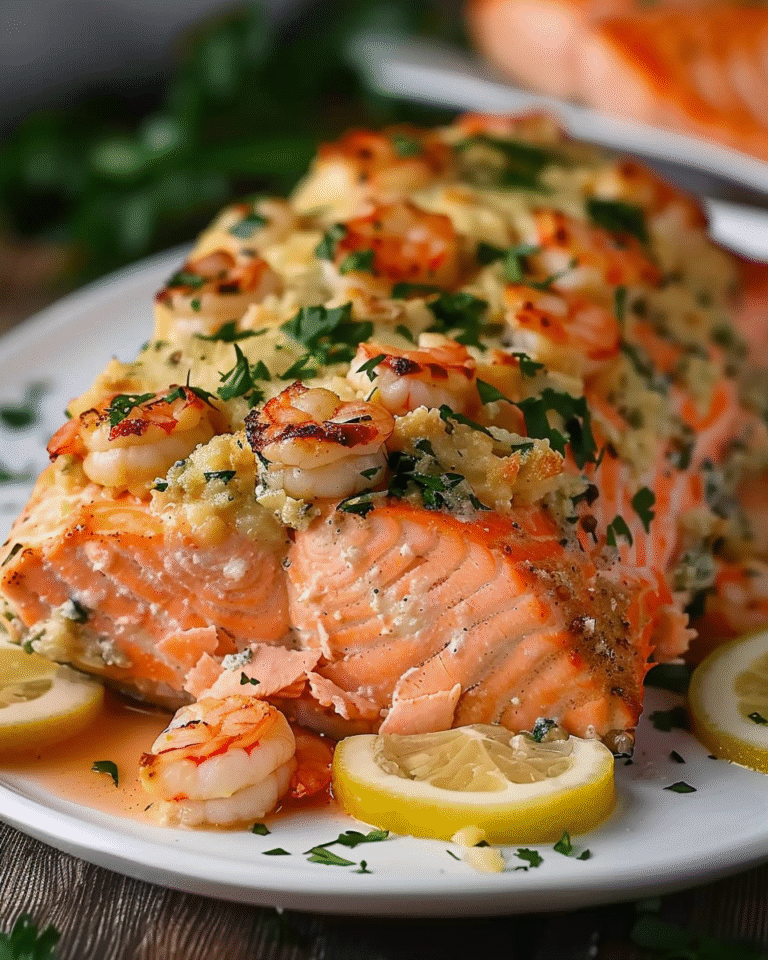 Crab and Shrimp Stuffed Salmon