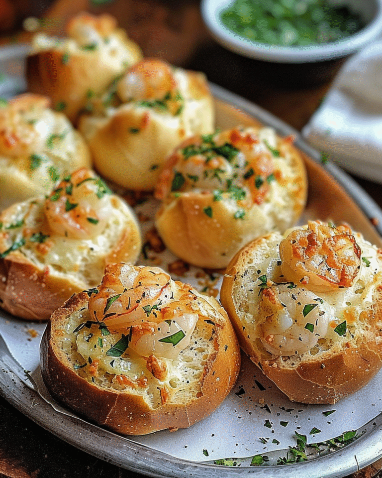 Crabby Shrimp Stuffed Garlic Bread