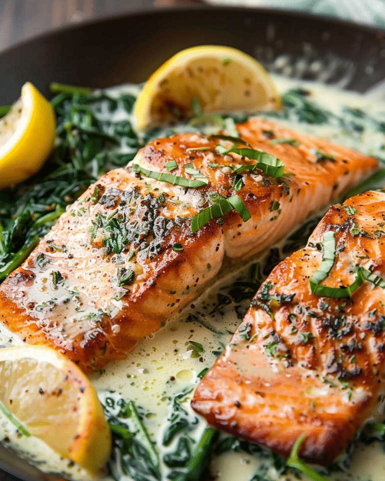 Creamy Garlic Butter Salmon with Spinach