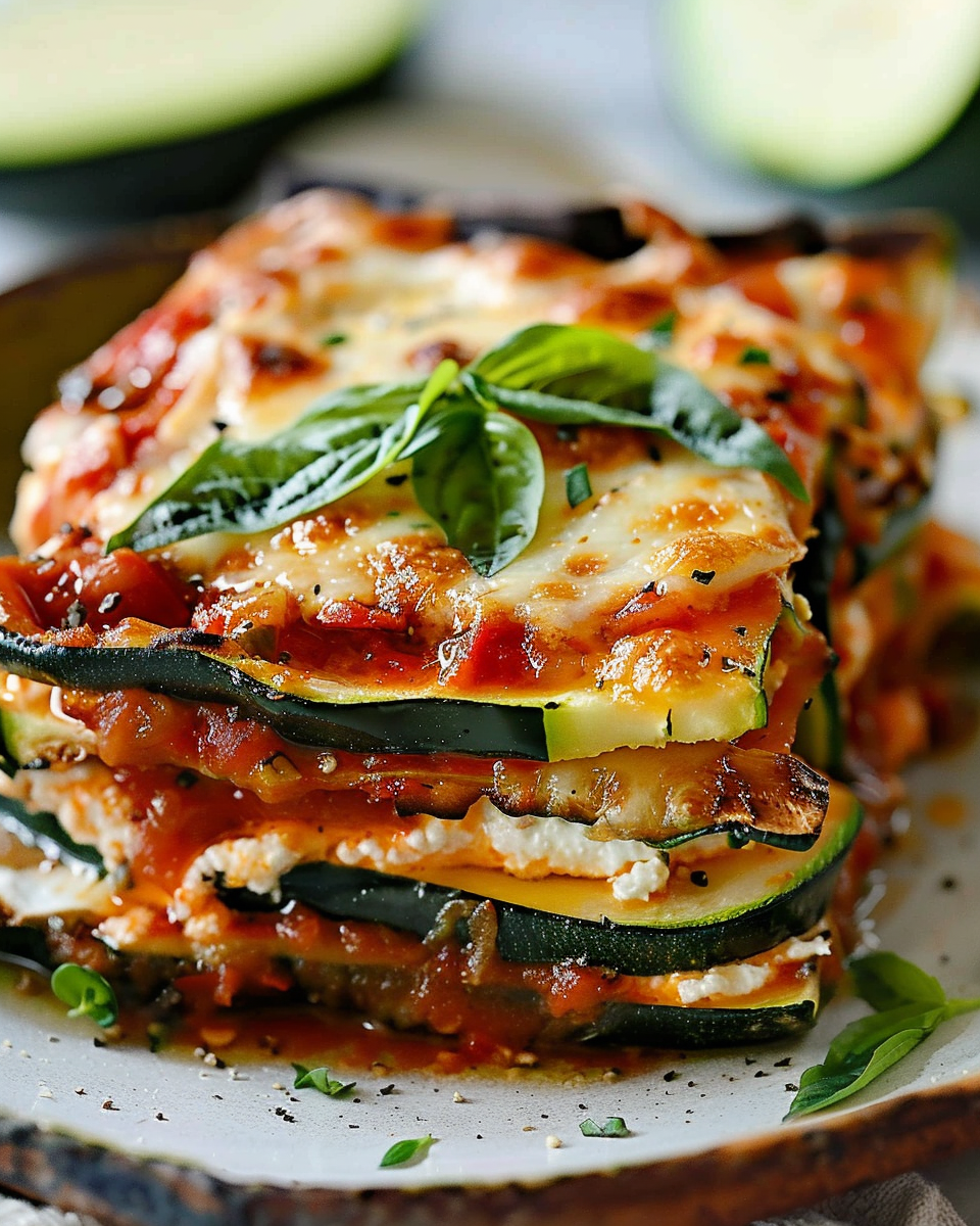 Layered Zucchini Ricotta Melts with Marinara Recipe