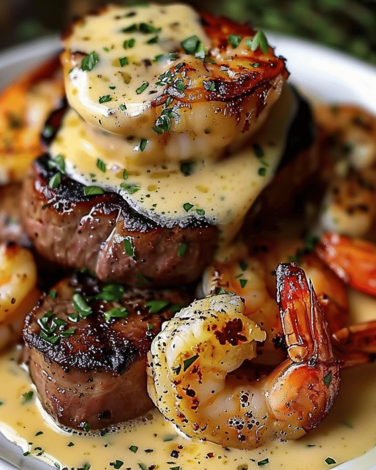 Surf and Turf with Creamy Garlic Butter Sauce