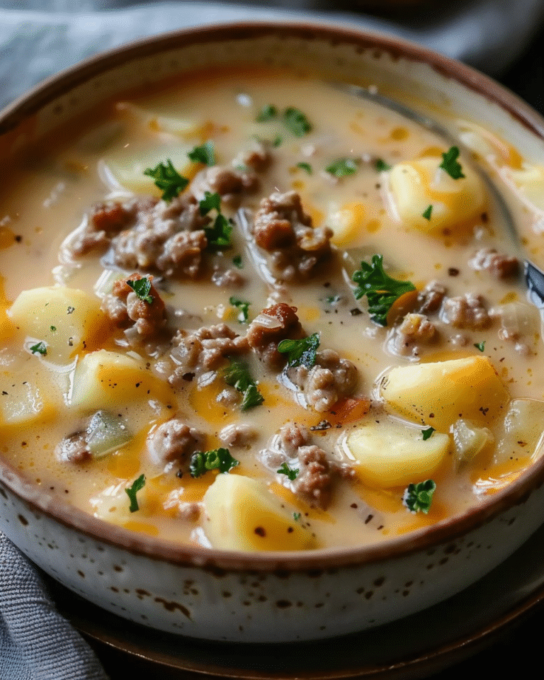 Cheesy Hamburger Potato Soup