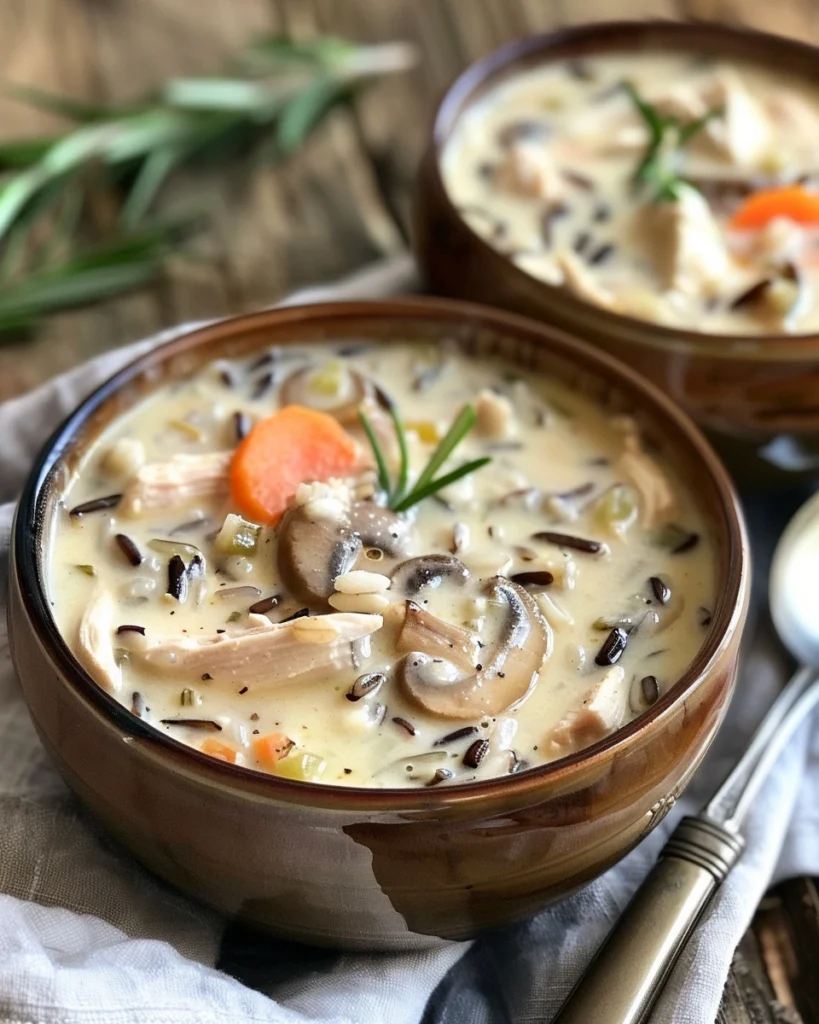 Creamy Chicken Mushroom Wild Rice Soup