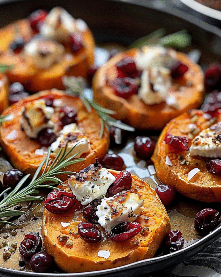 Sweet Potato Rounds with Goat Cheese & Cranberries