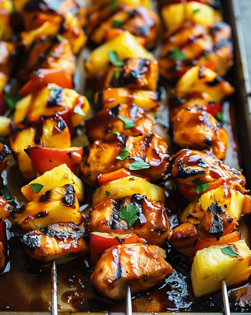 BBQ Pineapple Chicken Kabobs