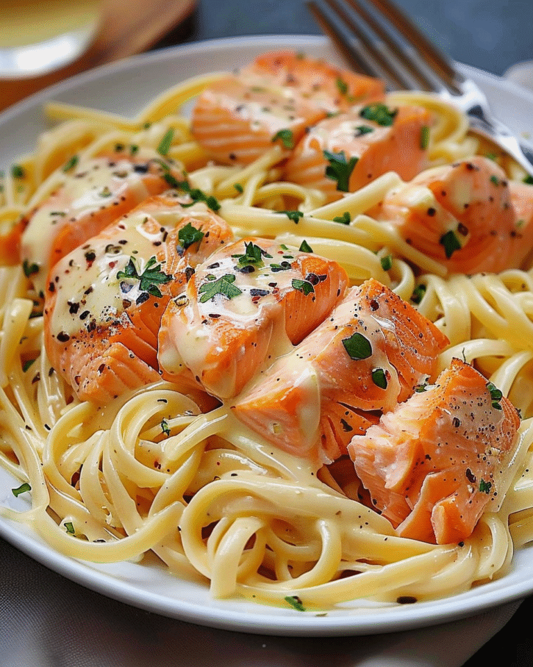 Creamy Garlic Butter Salmon Pasta