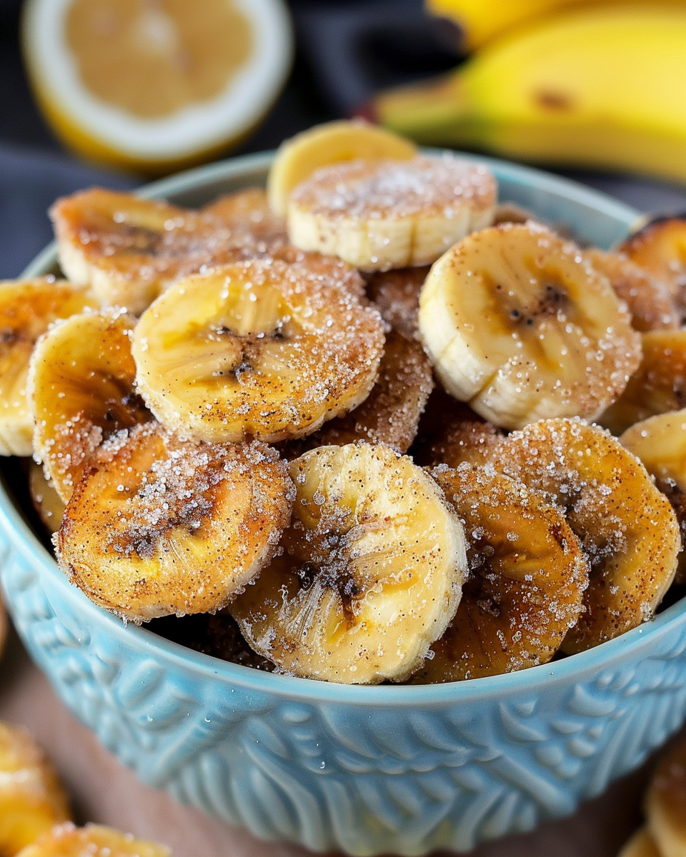 Crispy Cinnamon Sugar Air Fryer Banana Chips (Easy & Healthy Snack!)