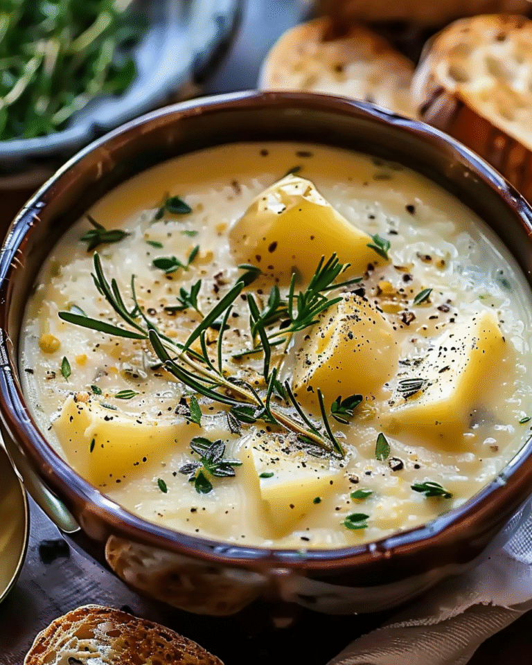 Hearty Cheddar Garlic Herb Potato Soup Recipe
