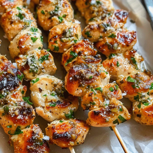 Ranch Garlic Parmesan Chicken Skewers