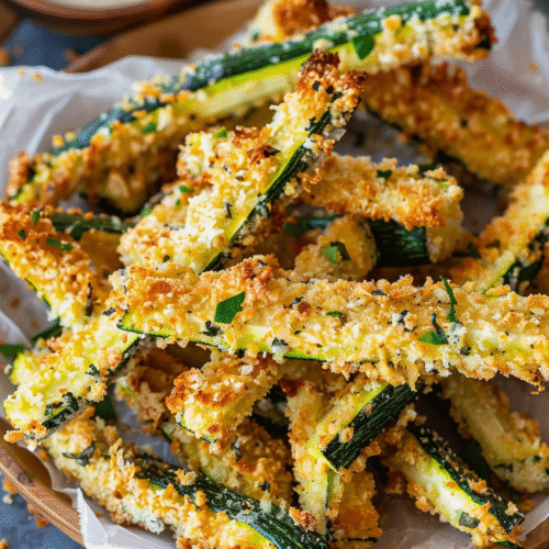 Crispy on the outside and tender inside, these zucchini fries are a healthier, crave-worthy alternative to traditional fries. Baked or air-fried to perfection!