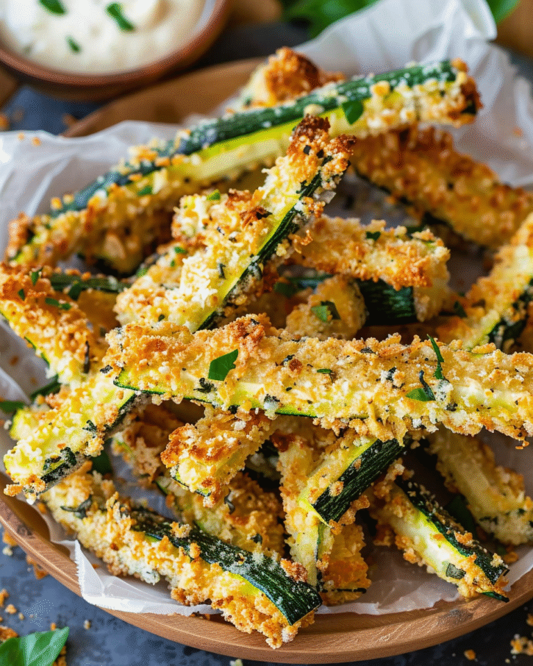 Crispy on the outside and tender inside, these zucchini fries are a healthier, crave-worthy alternative to traditional fries. Baked or air-fried to perfection!