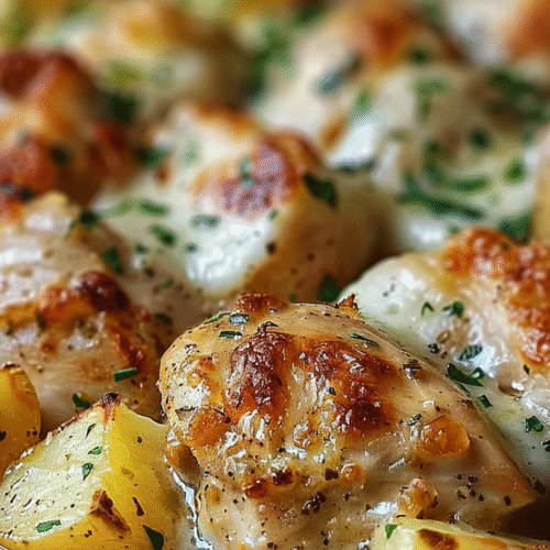 Crockpot Garlic Parmesan Chicken and Potatoes Recipe