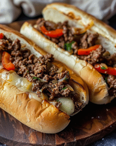 Ground Beef Philly Cheesesteak