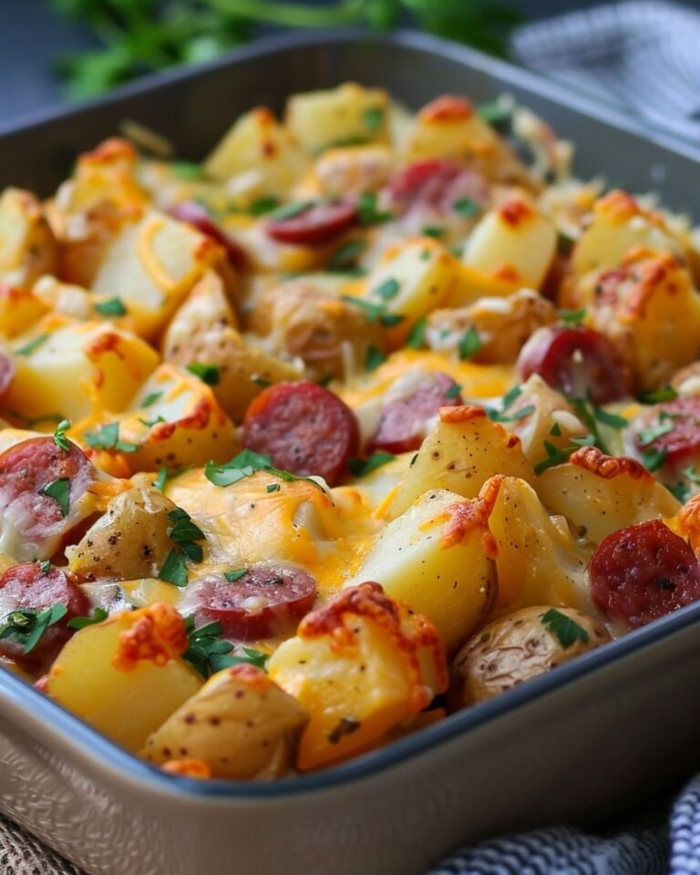 Cheesy Potatoes with Smoked Sausage