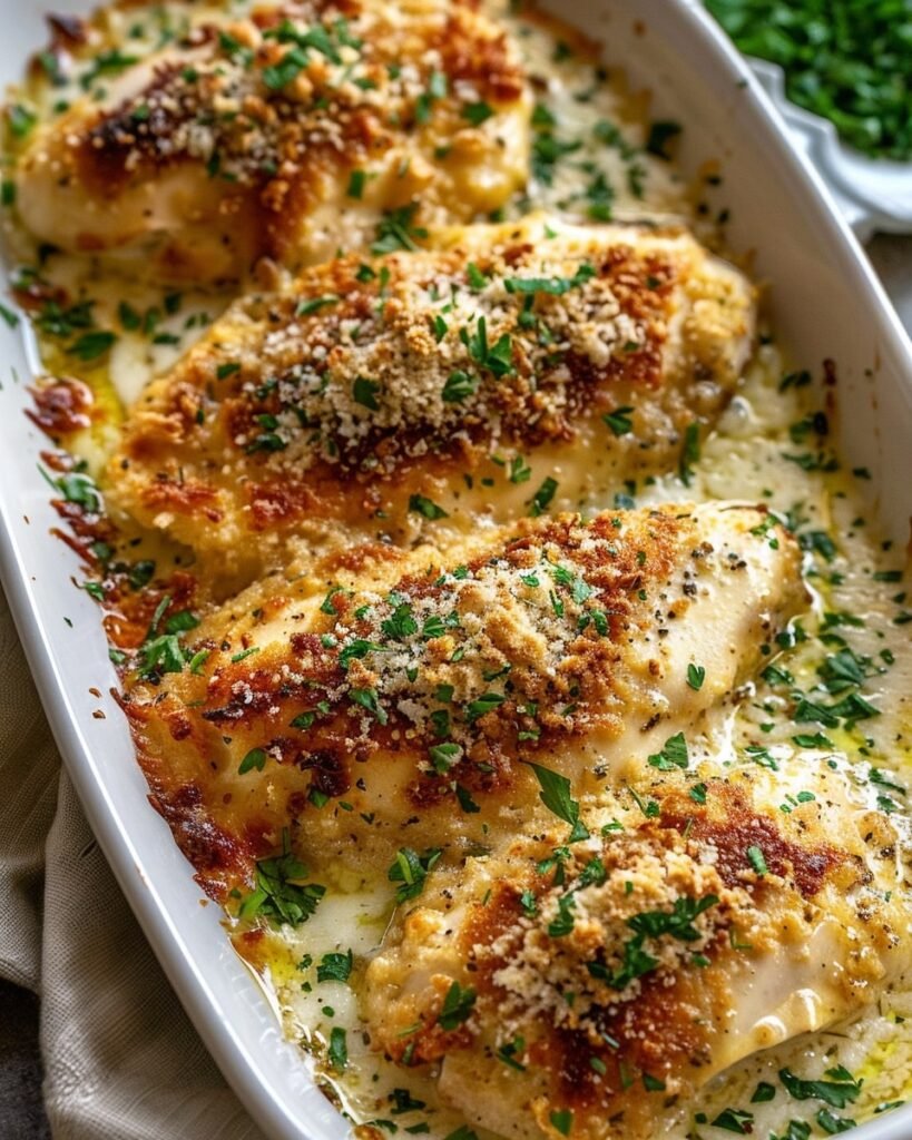 Garlic Parmesan Chicken Bake Process