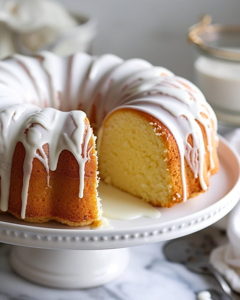 Vanilla Buttermilk Pound Cake with Cream Glaze