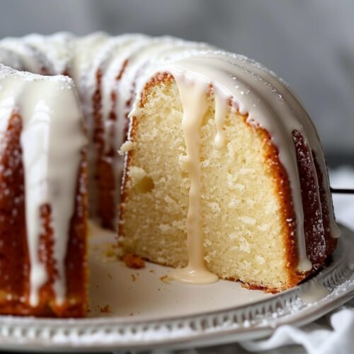 Vanilla Buttermilk Pound Cake with Cream Cheese Glaze