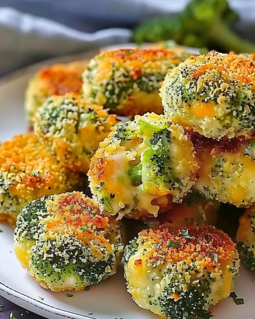 cheesy, crispy, oven-baked broccoli balls