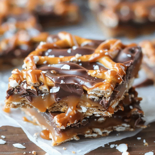 Caramel Pretzel Chocolate Bars