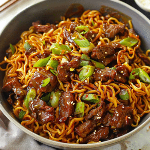 Sticky Beef Noodles