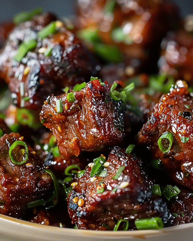 Sweet and Sticky Steak Bites