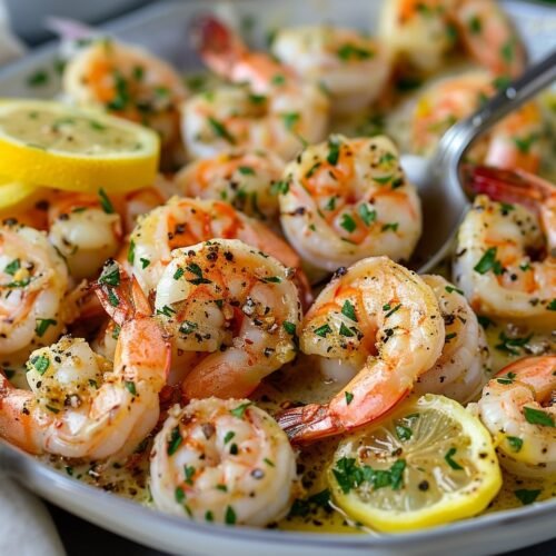 Garlic butter shrimp with Lemon