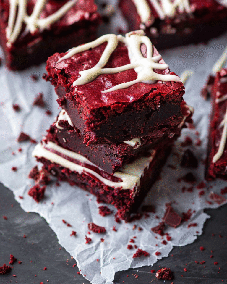 Fudgy Red Velvet Brownies with Cream Cheese Swirl