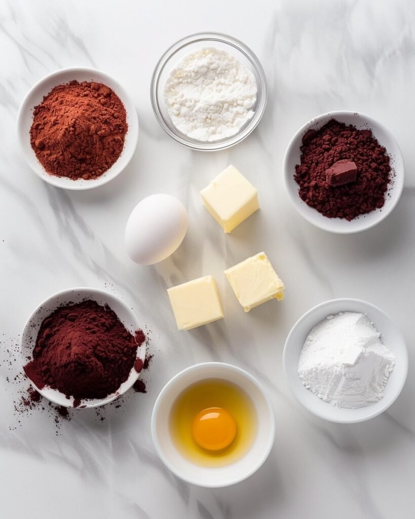 Red Velvet Crinkle Cookies Ingredients