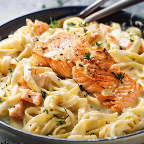 Salmon Alfredo Pasta