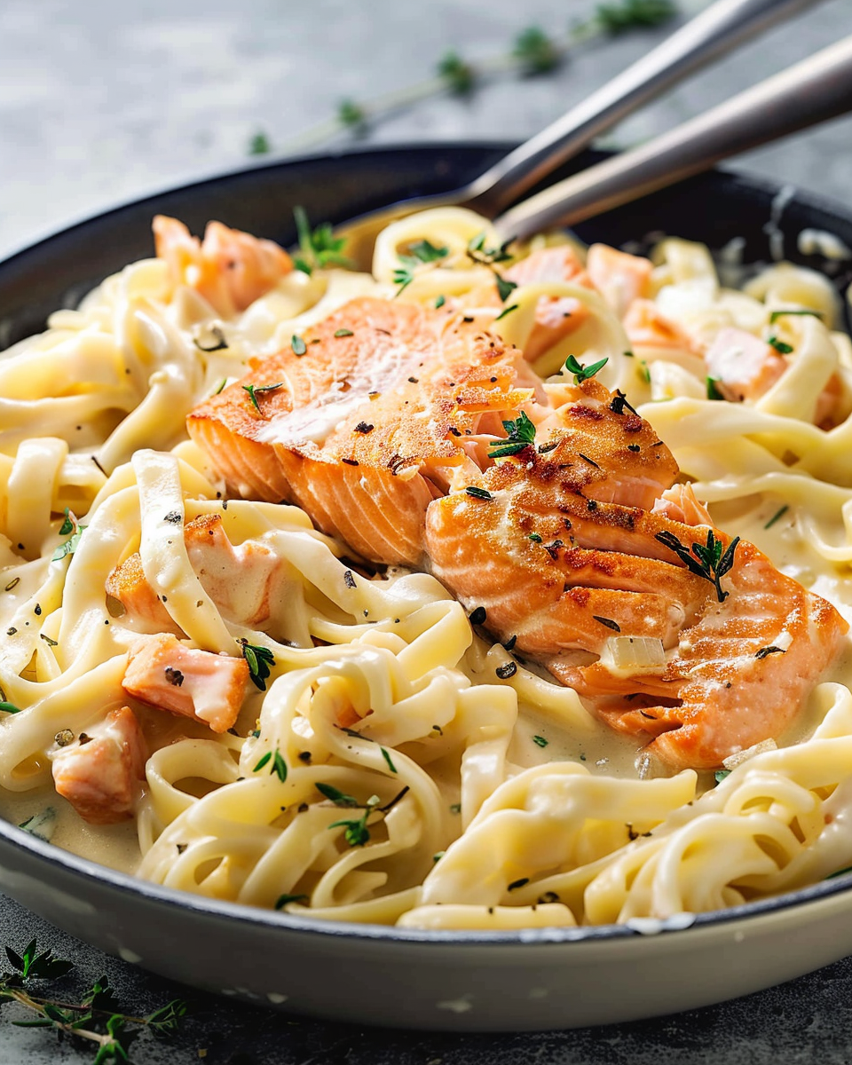 Salmon Alfredo Pasta