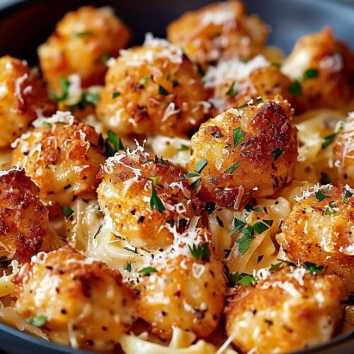 Garlic Butter Chicken Bites and Creamy Pasta
