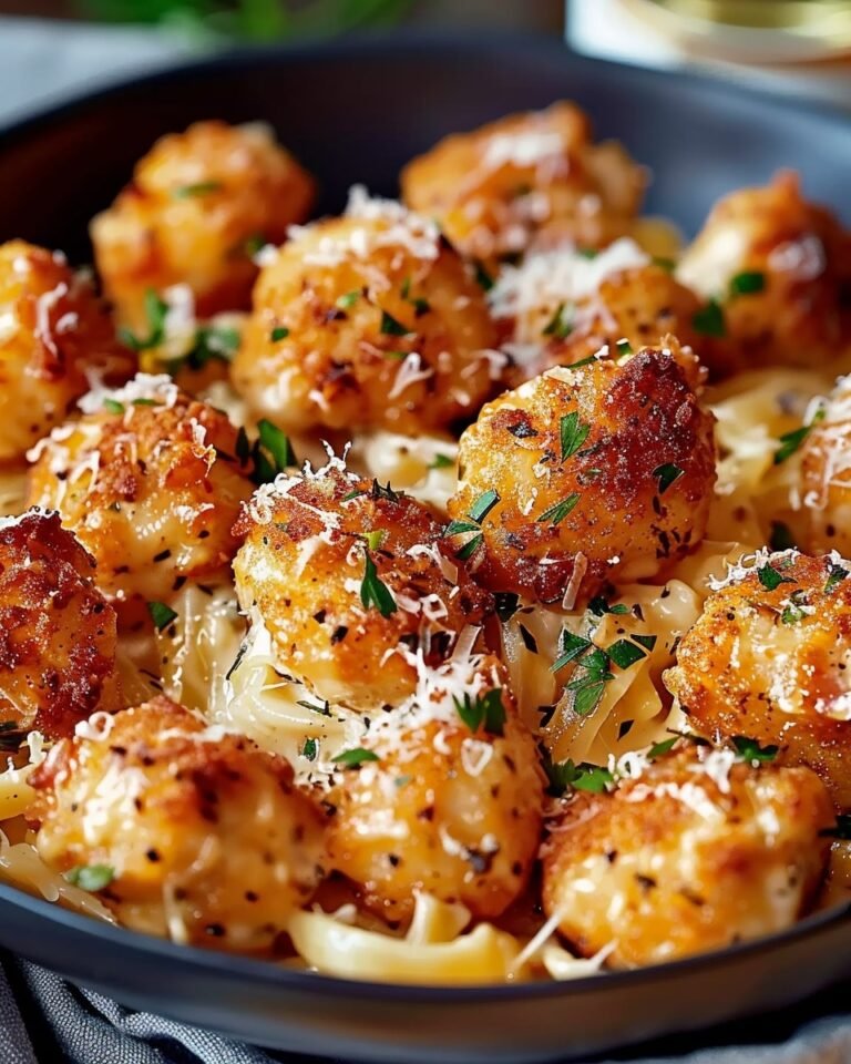 Garlic Butter Chicken Bites and Creamy Pasta