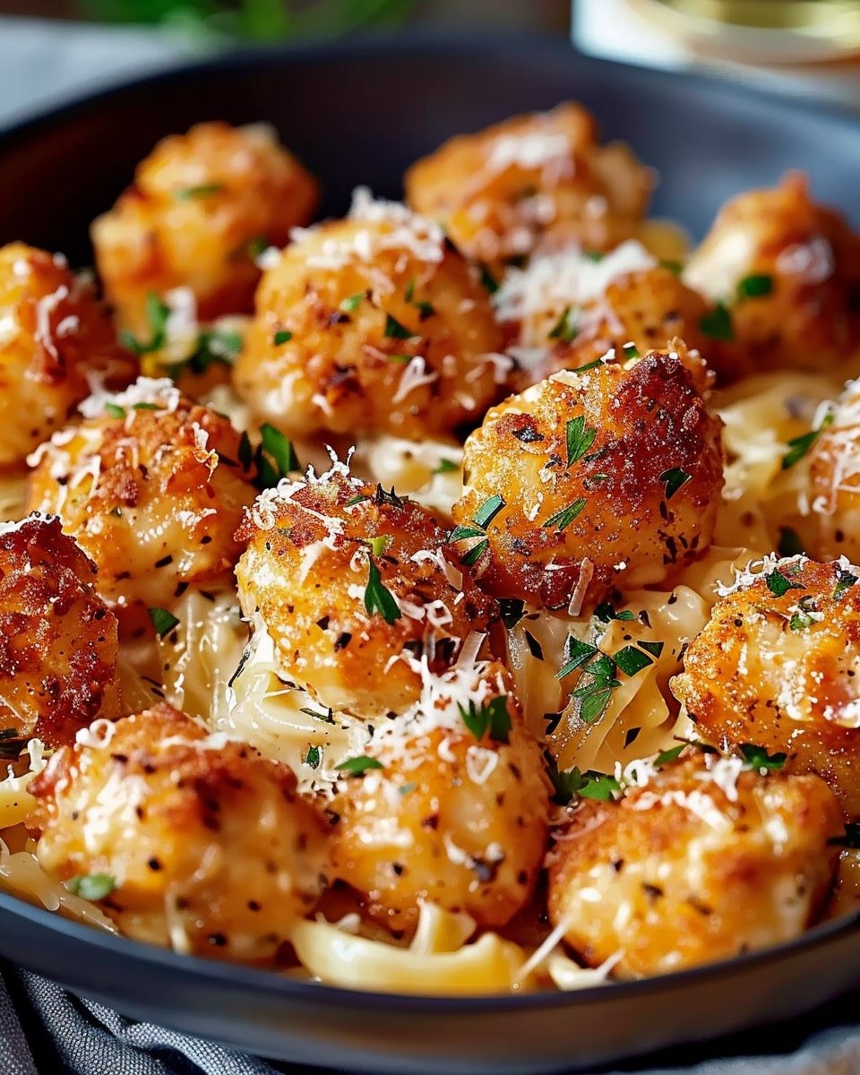 Garlic Butter Chicken Bites and Creamy Pasta