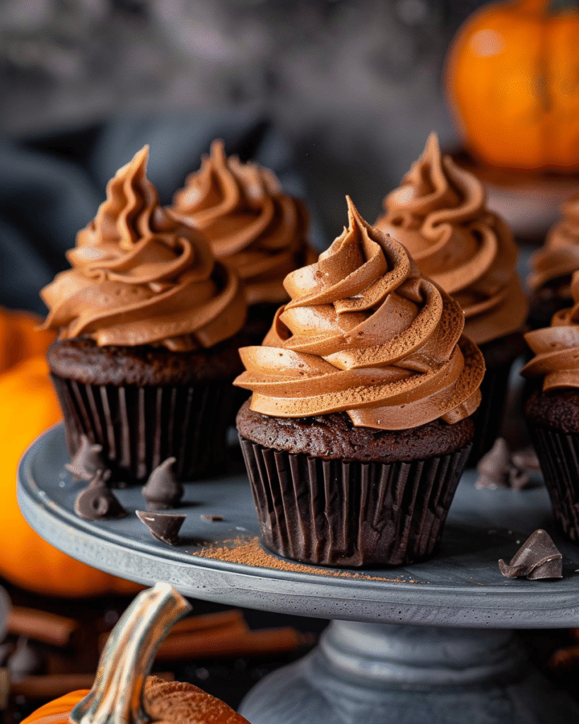 Chocolate Pumpkin Cupcakes Recipe