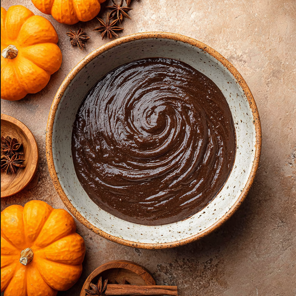 Chocolate Pumpkin Cupcakes Process