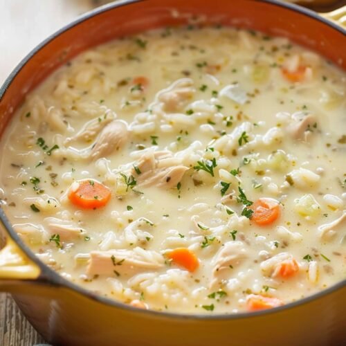 One-Pot Creamy Chicken and Rice Soup