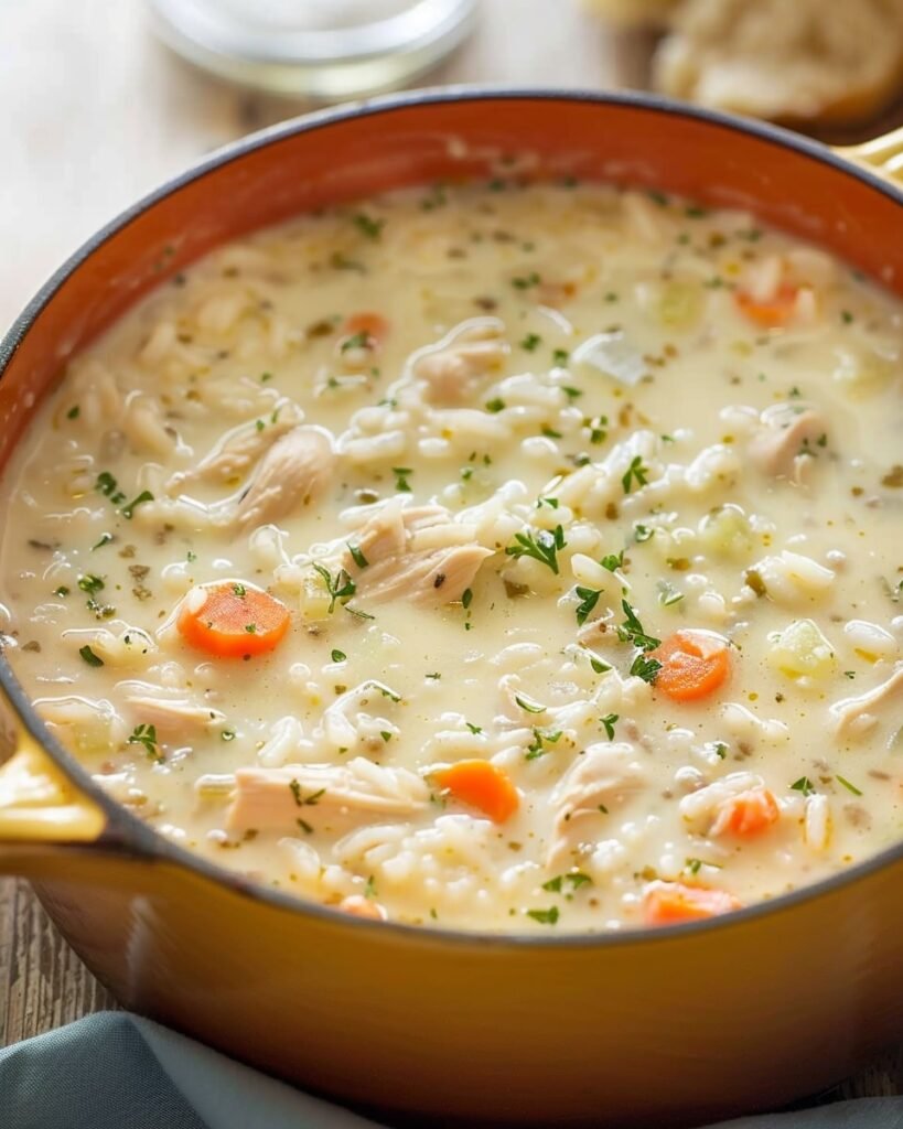 One-Pot Creamy Chicken and Rice Soup