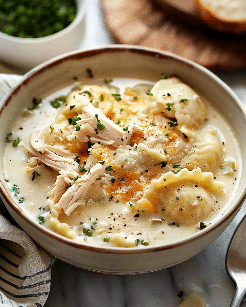 White Chicken Lasagna Soup